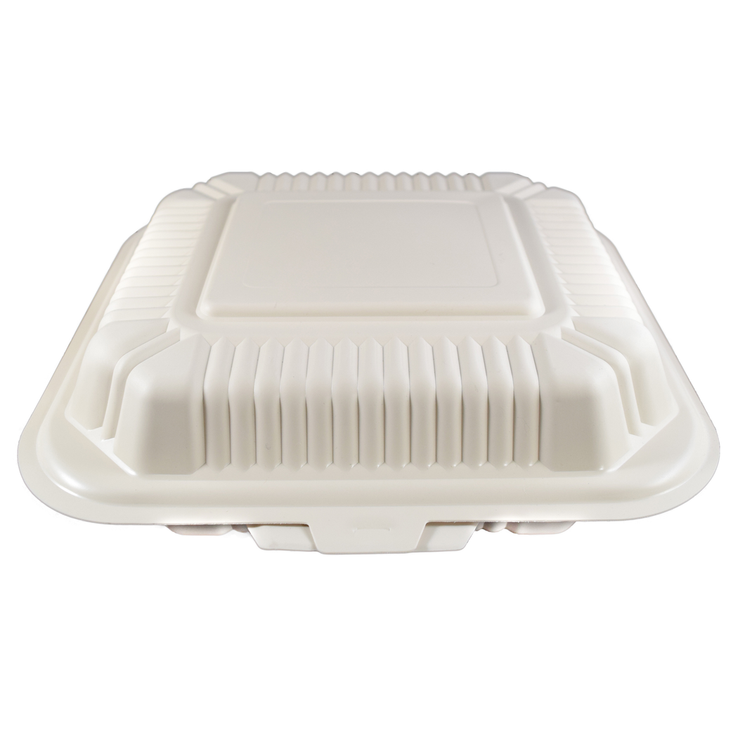Compostable 8 inch by 3 compartment to-go container - Mr. Green